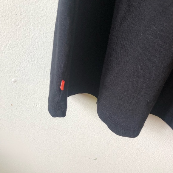 ❤️Hugo Boss Orange Tag Black Midi Dress Cotton Modal Blend Cinched Waist Size M - Picture 5 of 9